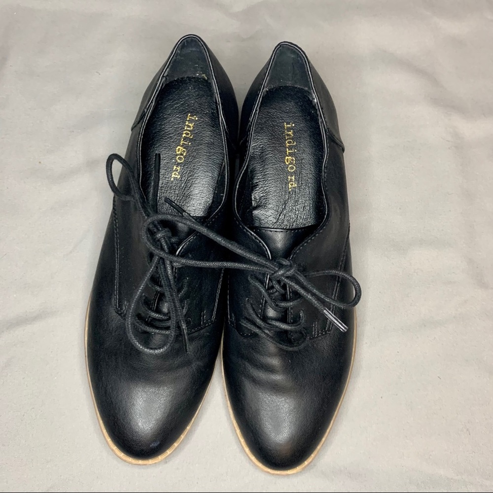 Indigo Road Black Lace Up Loafers